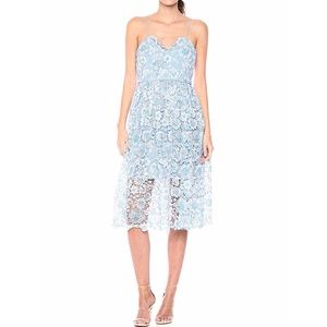 DONNA MORGAN ||| Women’s Two Tone Lace Midi Dress